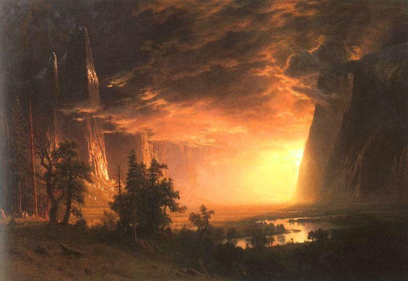 Albert Bierstadt Sunset in the Yosemite Valley